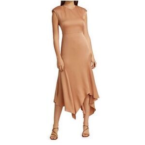 VERONICA BEARD Peony Padded Shoulder Handkerchief Dress
